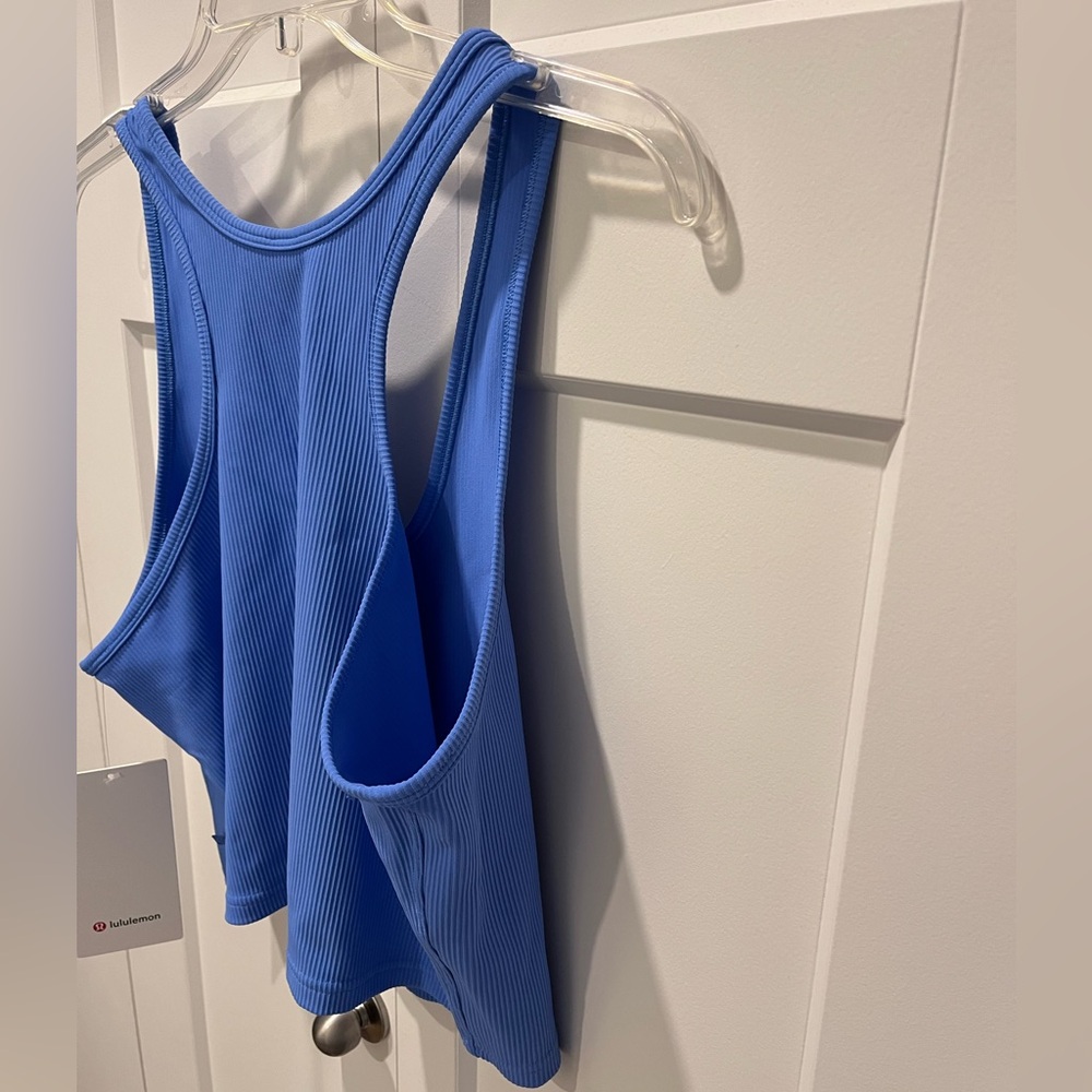 LULULEMON NWT AUTHENTIC POWER PIVOT TRAINING CROP POOLSIDE BLUE COLOR TANK TOP - Picture 9 of 14